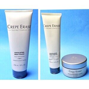 CREPE ERASE LOT Advanced Body Repair Treatment Warm Spice & Exfoliator TRUFIRM